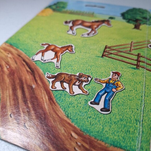 Create a Scene Magnetic Farm Travel Play Lamb Horse Foal Cow Tractor USA 90s - Picture 5 of 9